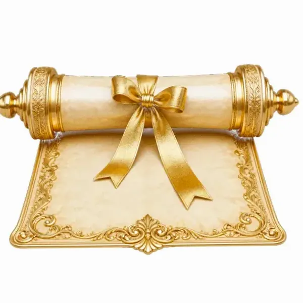Decorated parchment scroll — Cashmo