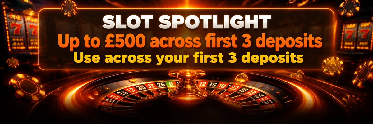 Cinematic Cashmo casino banner featuring a polished roulette wheel, glowing slot-style tokens and a shower of golden sparks in a dark casino setting.