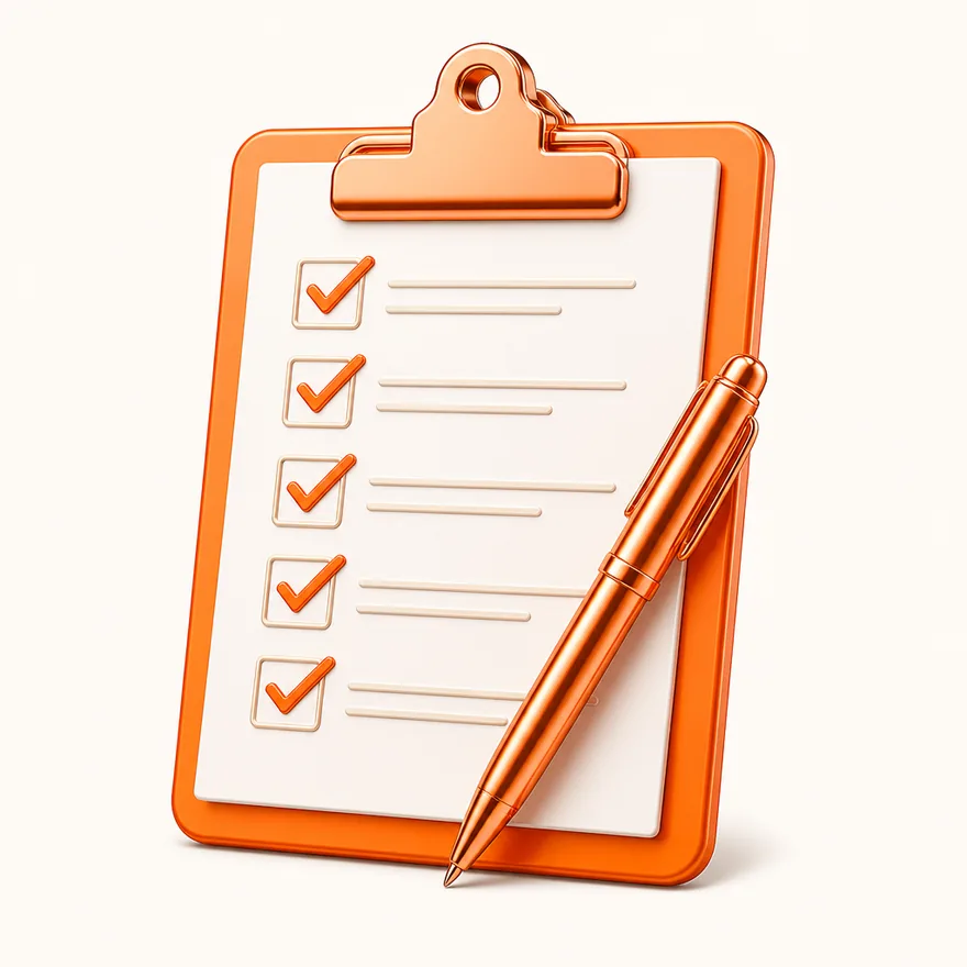 Clipboard checklist — Cashmo