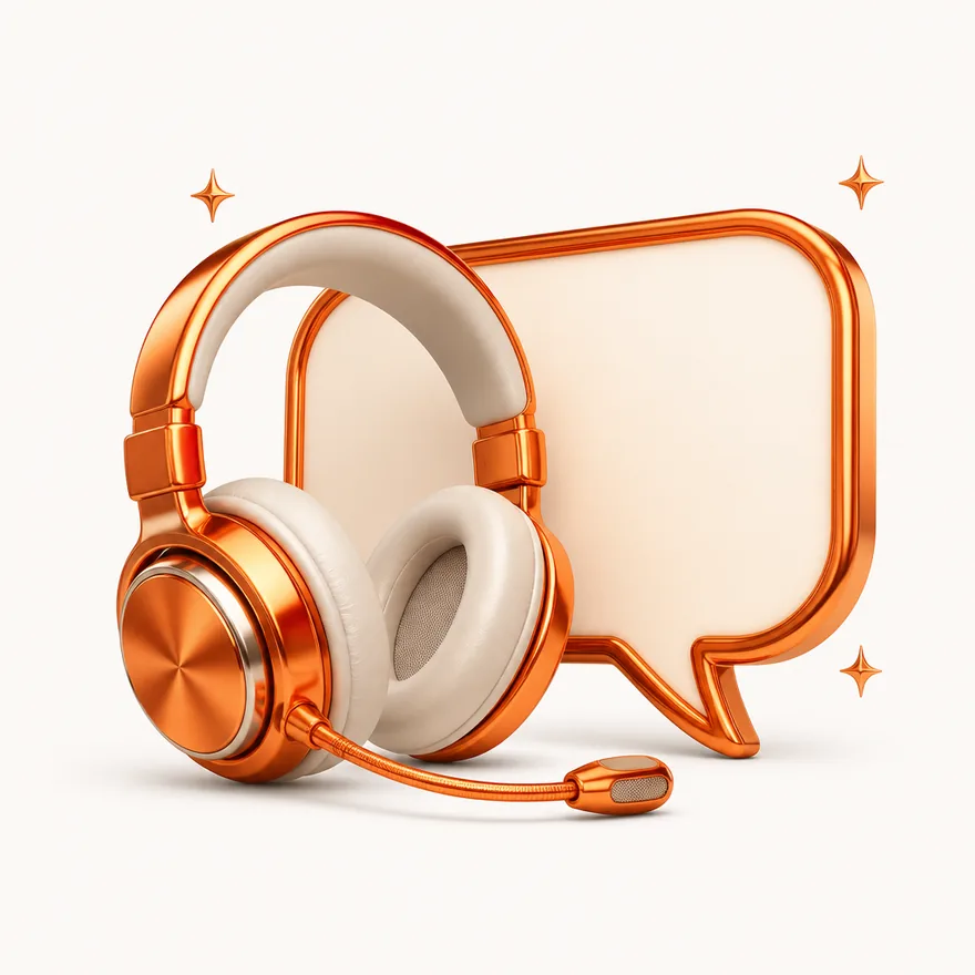 Headset with speech bubble — Cashmo