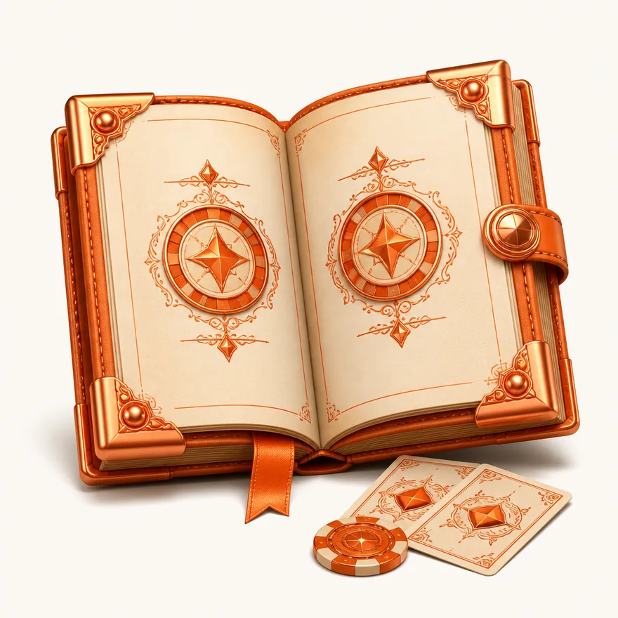 Open rulebook with cards — Cashmo