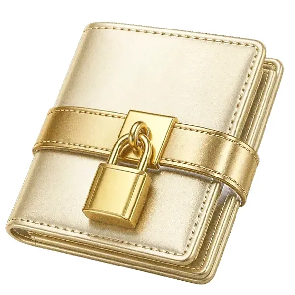 Locked leather wallet — Cashmo